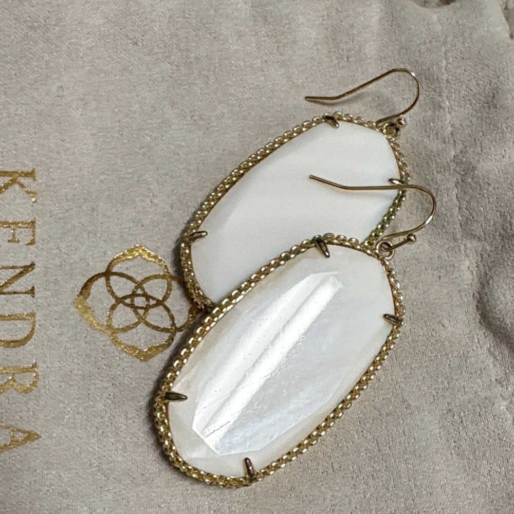 White Kendra Scott Statement Earrings - image 4